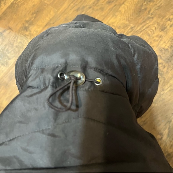 Esprit Y2K brown puffer vest pockets high neck, hidden hood, button/zip close, M - Picture 16 of 16